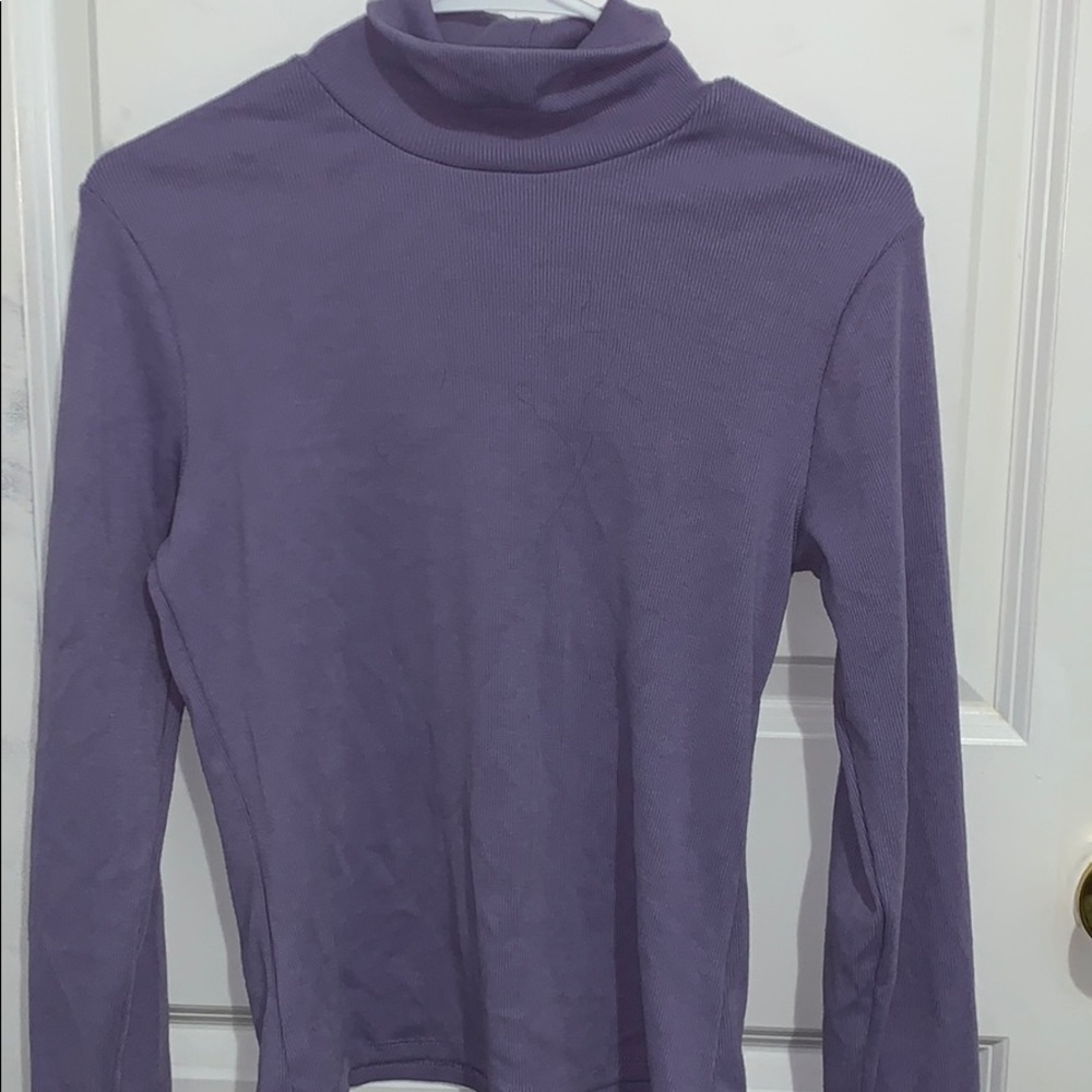 purple turtle neck
